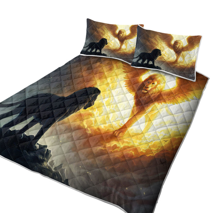 Quilt with Cool Animal Art Remember Lion Soul