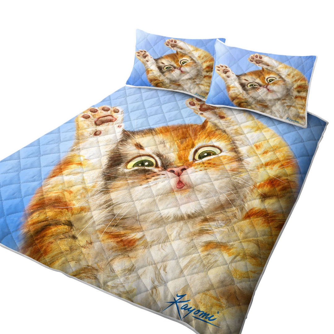 Quilt with Cute Kittens Designs Paws Up Cat
