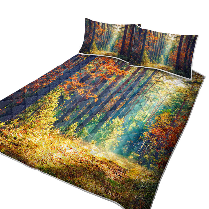 Quilt with Early Autumn Forest