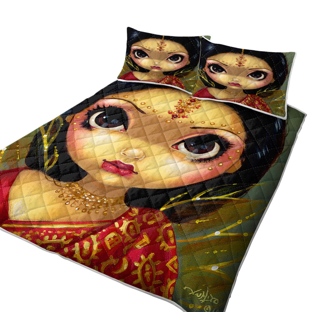 Quilt with Faces of Faery _108 Beautiful Indian Princess Girl