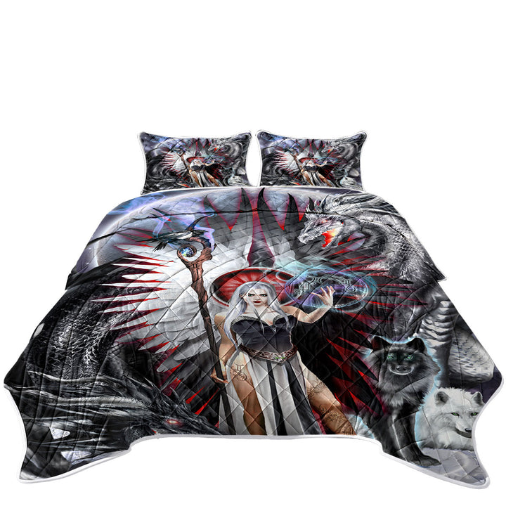 Quilt with Fantasy Art Gemini Cool Angel and Friends