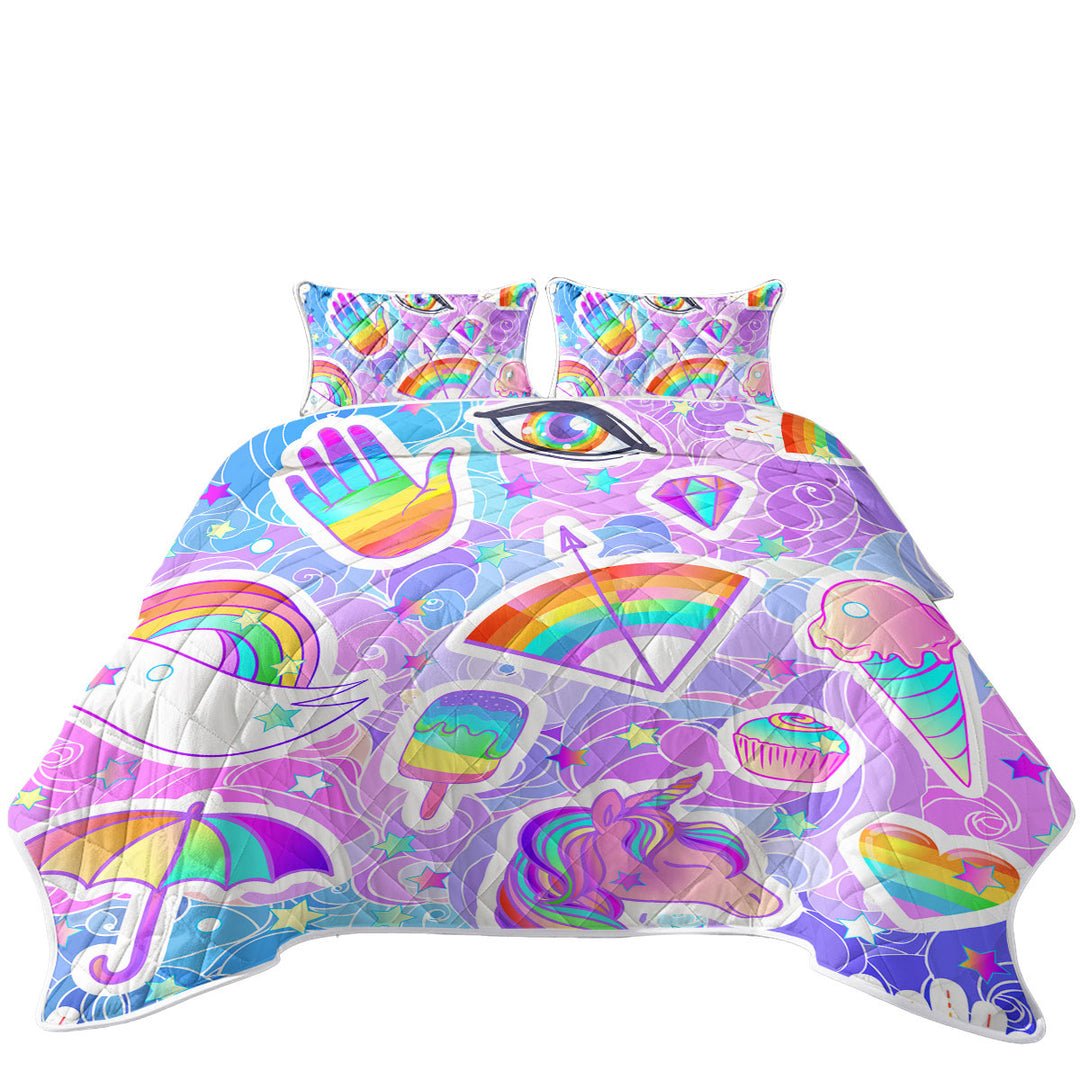 Quilt with Girly Pack Colorful Rainbow