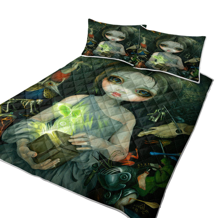 Quilt with Gothic Scary Art Girl Opened the Pandora Box