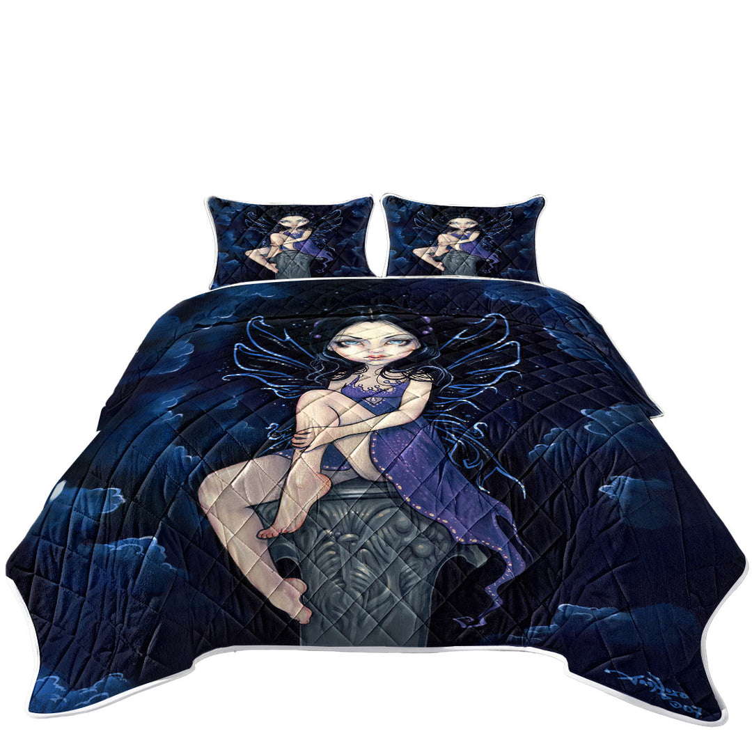 Quilt with Heavenly Nightshade Gothic Dark Fairy