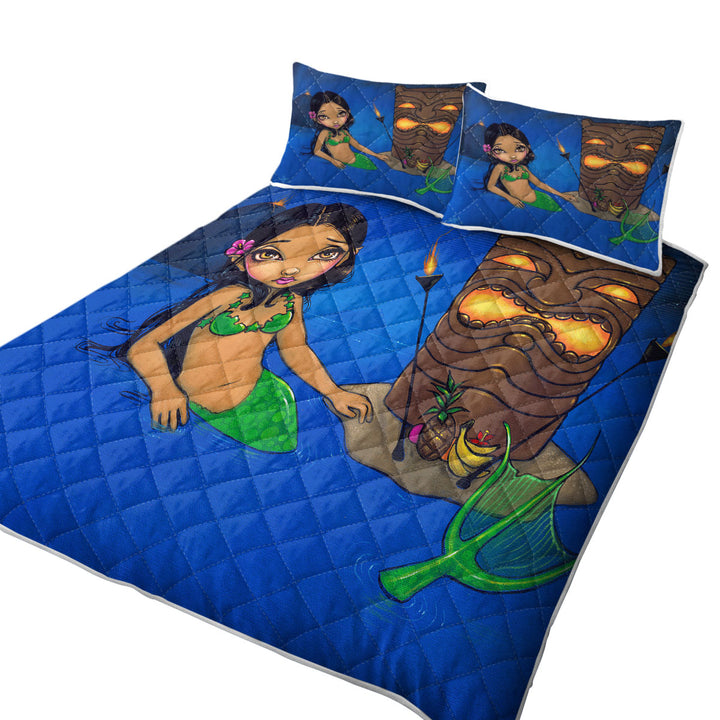 Quilt with Kids Painting Beautiful Tiki Mermaid