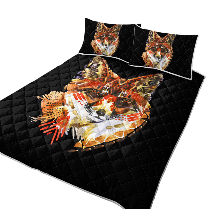 Quilt with Native American Fox Art