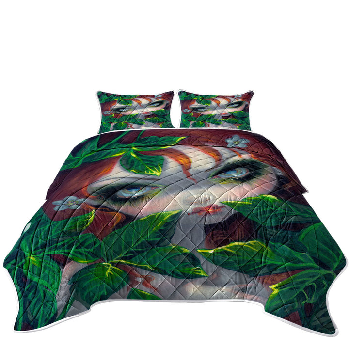 Quilt with Poisonous Beauties Poison Ivy Girl and Leaves