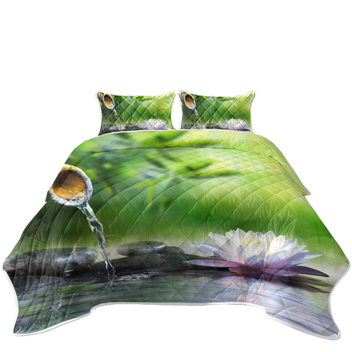 Quilt with Relaxing Water Lily Tickle