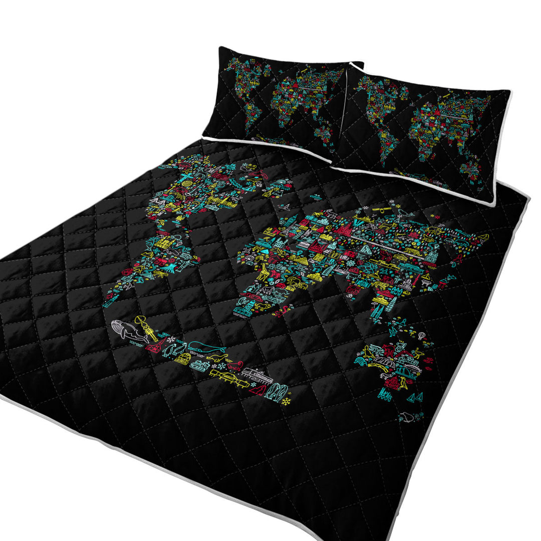 Quilt with Unique World Map