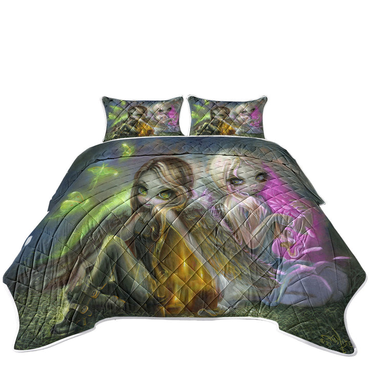 Quilts for Beds with Beautiful Angels Bright Candles Burn Fast