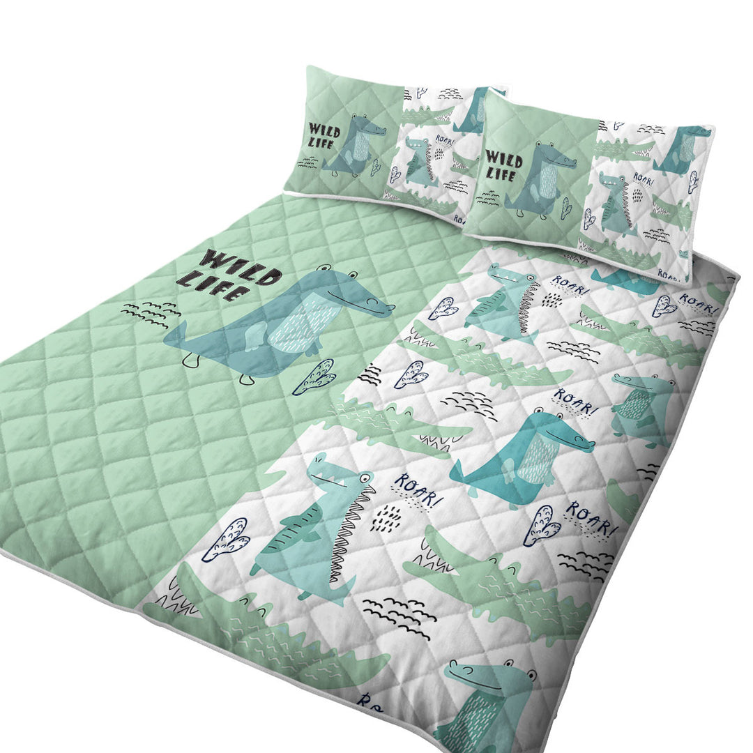 Quilts for Beds with Cute Crocodiles for Kids