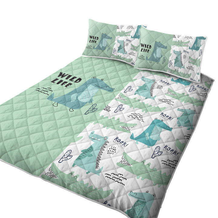 Quilts for Beds with Cute Crocodiles for Kids