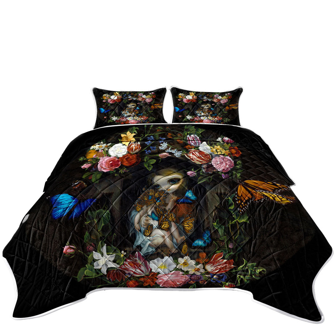 Quilts for Beds with Fine Art Etreinte de Papillons Hug of Butterflies