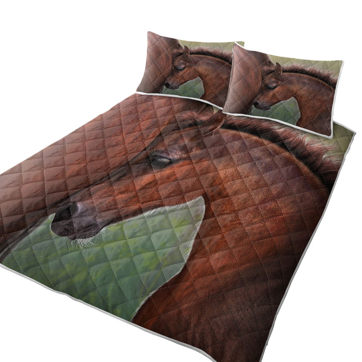 Quilts for Beds with Horse Art Cute Momma with Foal
