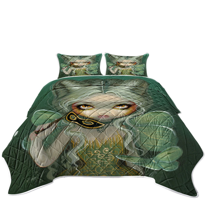 Quilts for Beds with Masquerade of Moths Beautiful Fairy Maiden