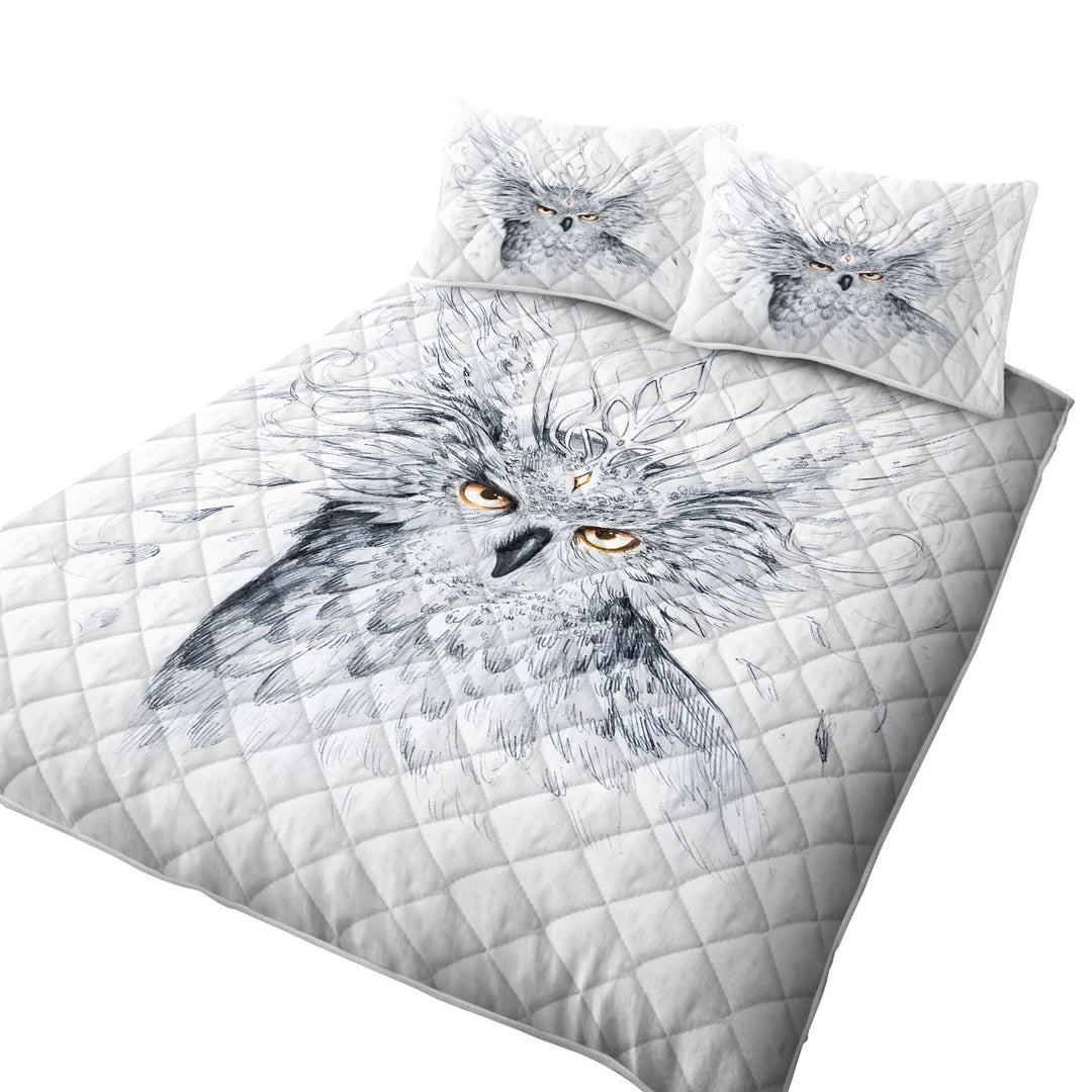 Quilts for Beds with Royal Owl Drawing