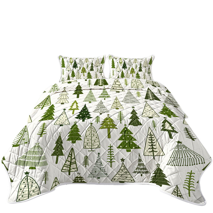 Quilts for Beds with Simple Drawing Christmas Trees