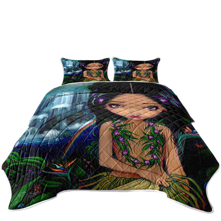 Quilts for sale with Amara the Hawaiian Fairy