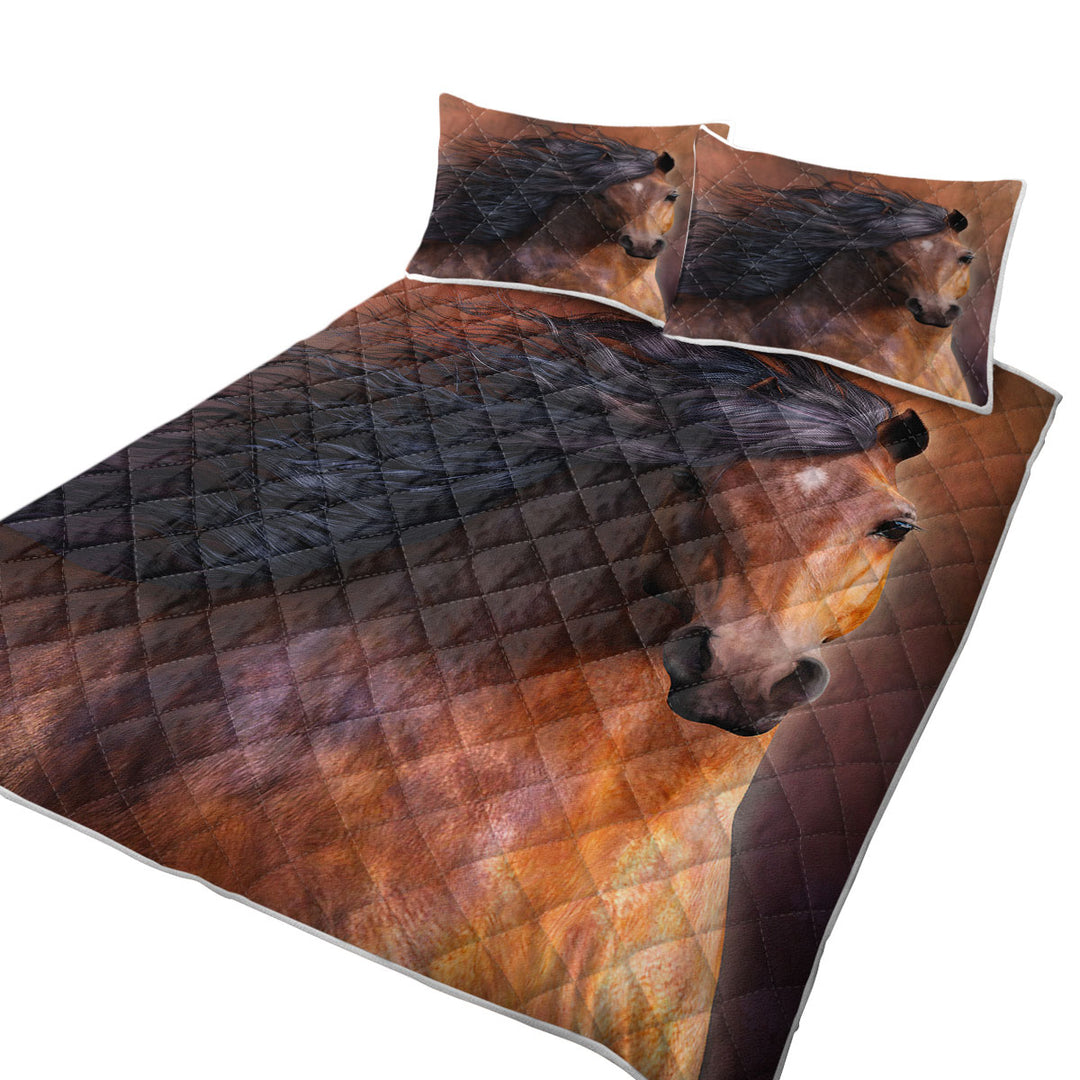 Quilts for sale with Attractive Refined Brown Chestnut Horse the Morgan Horse