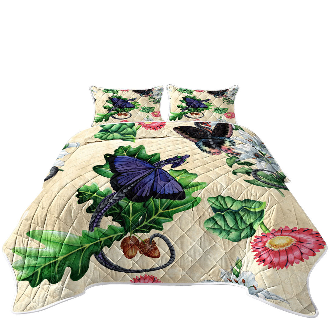 Quilts for sale with Butterflies Dragons and Flowers
