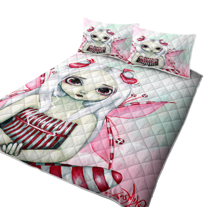 Quilts for sale with Cute Pinkish Little Fairy the Peppermint Pretty