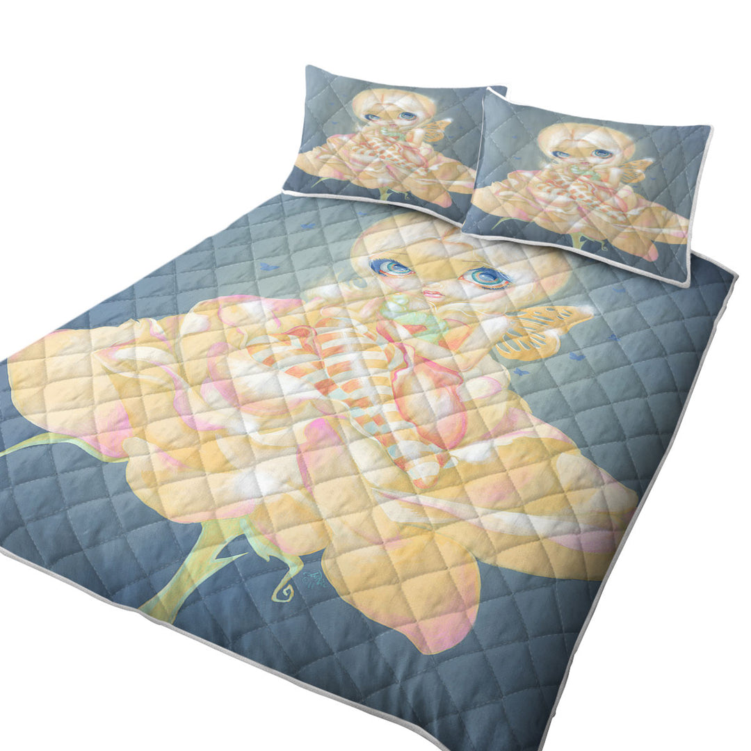 Quilts for sale with Fine Art the Sick Rose Fairy with Worm on Rose