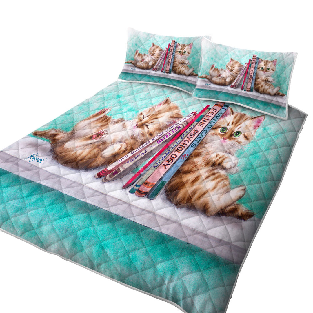 Quilts for sale with Funny Cute Cats Designs Books and Kittens