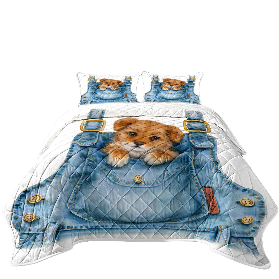 Quilts for sale with Kids Cute Animal Drawings Pocket Dog Puppy