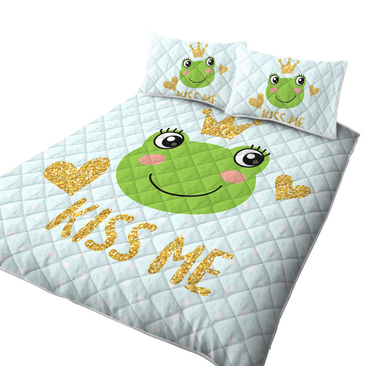 Quilts for sale with Kiss Me Cute Prince Frog