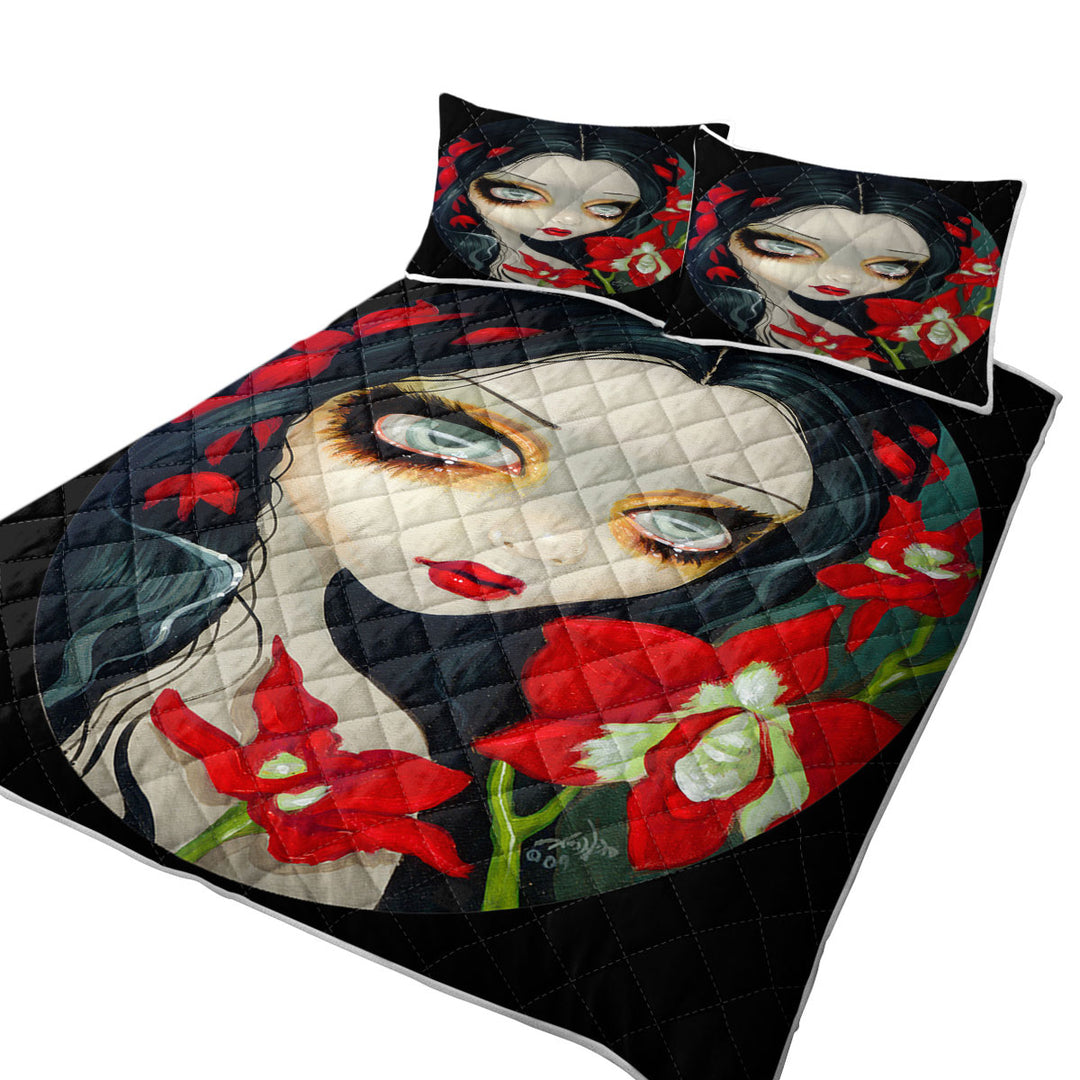 Quilts for sale with Red Blood Orchid Maiden Girl