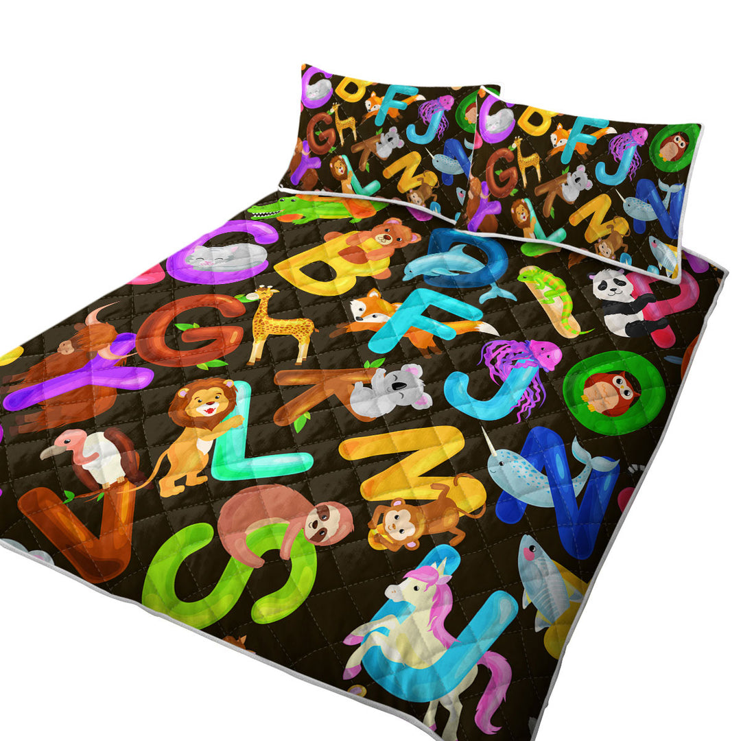 Quilts with Animal Alphabet Mix for Kids