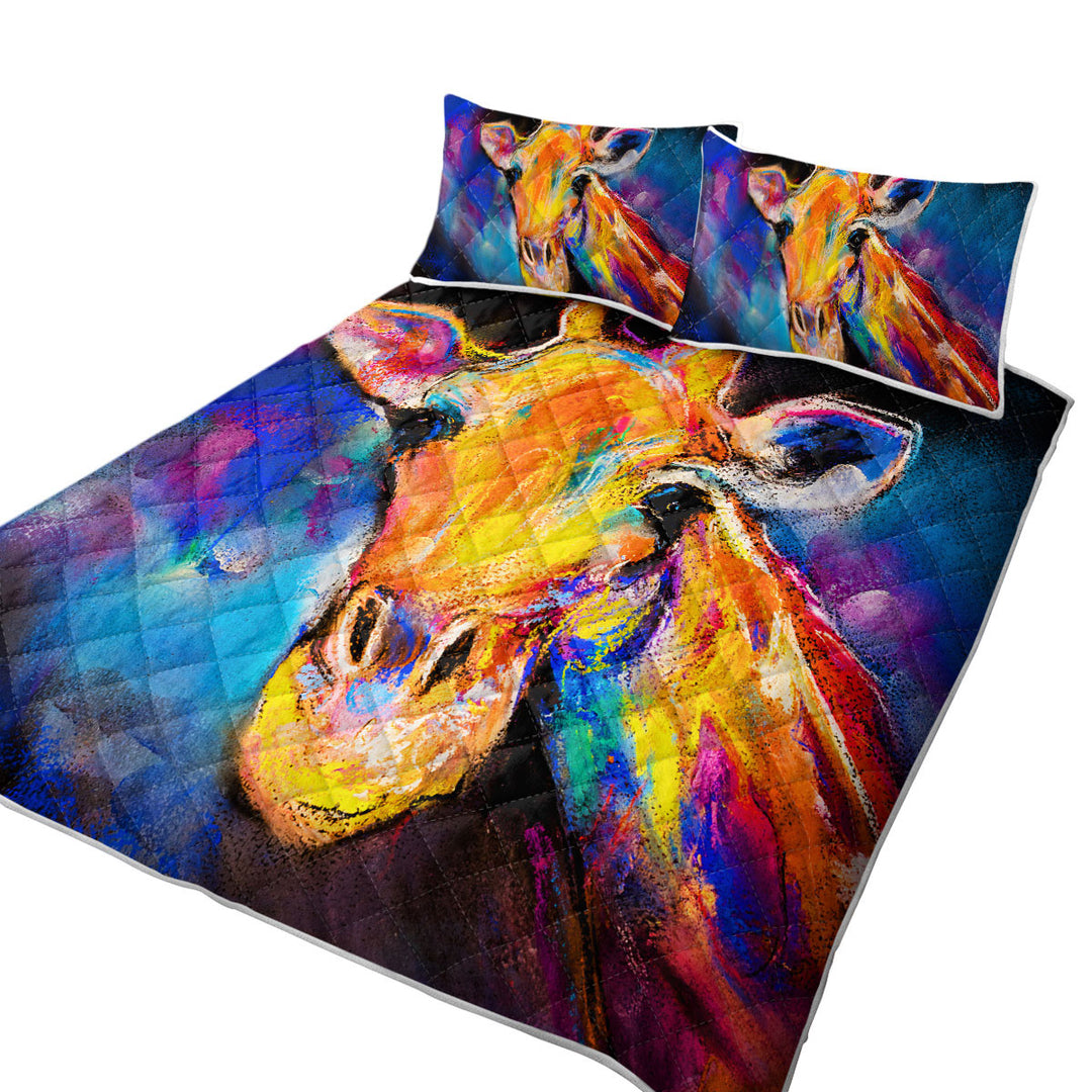 Quilts with Animal Art Painting Giraffe