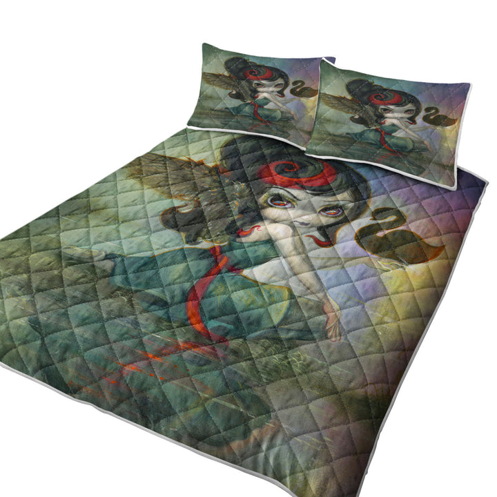 Quilts with Art Painting Swan Lake Black Swan Ballerina Girl