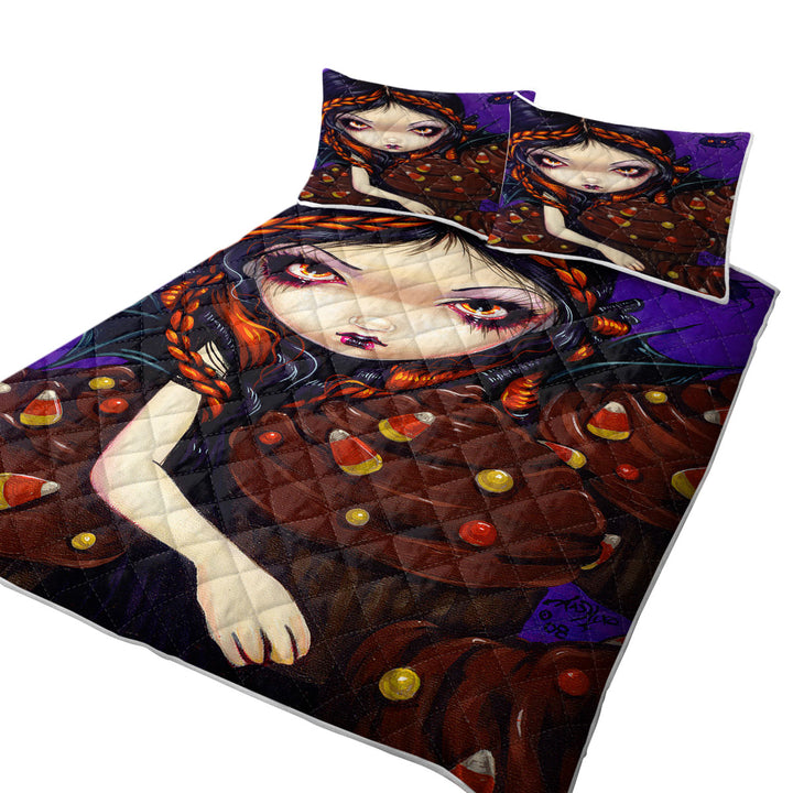 Quilts with Bat Winged Fairy with Halloween Cupcakes