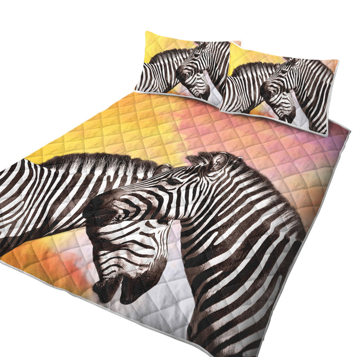 Quilts with Beautiful Zebra Couple