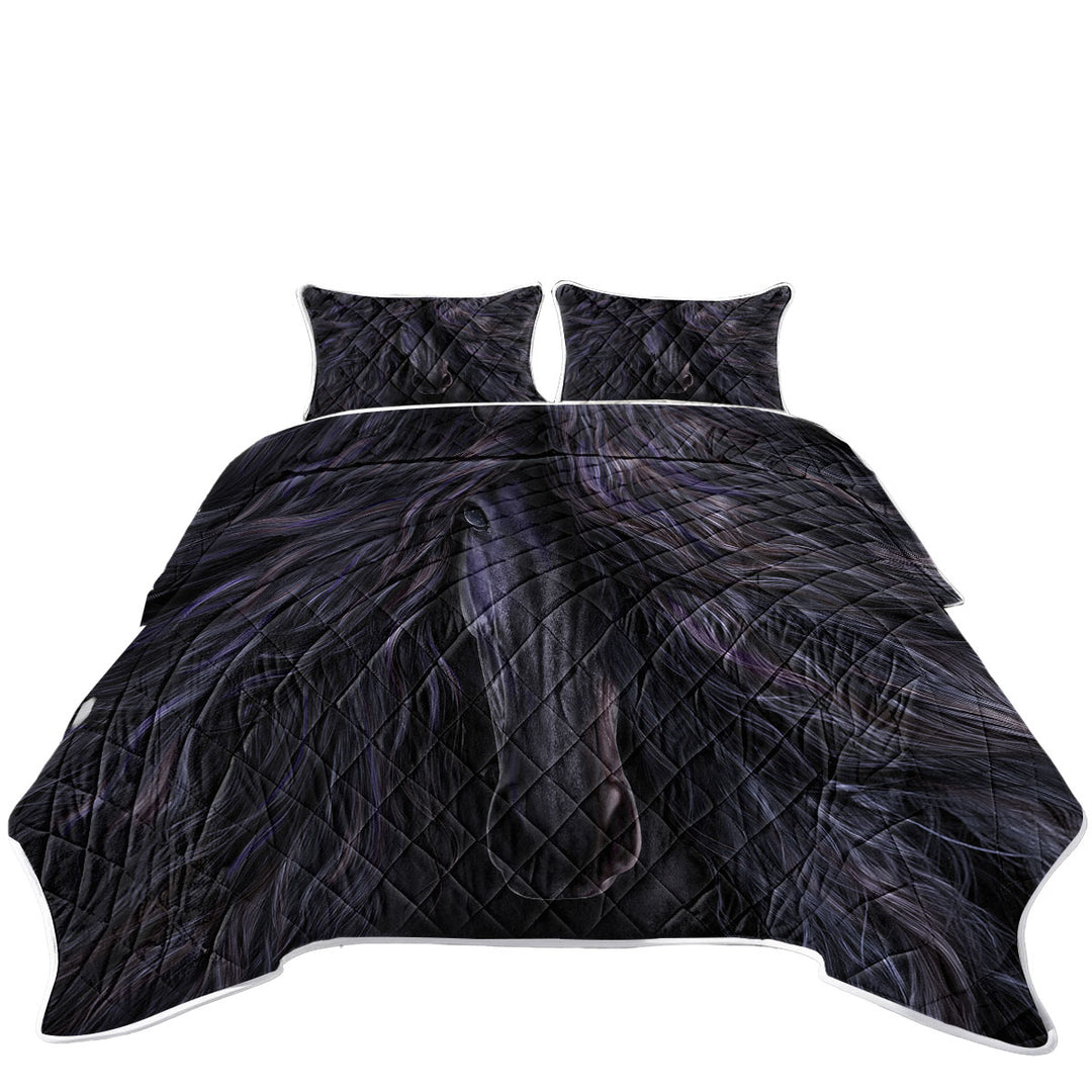 Quilts with Black Magic Horse Fine Art