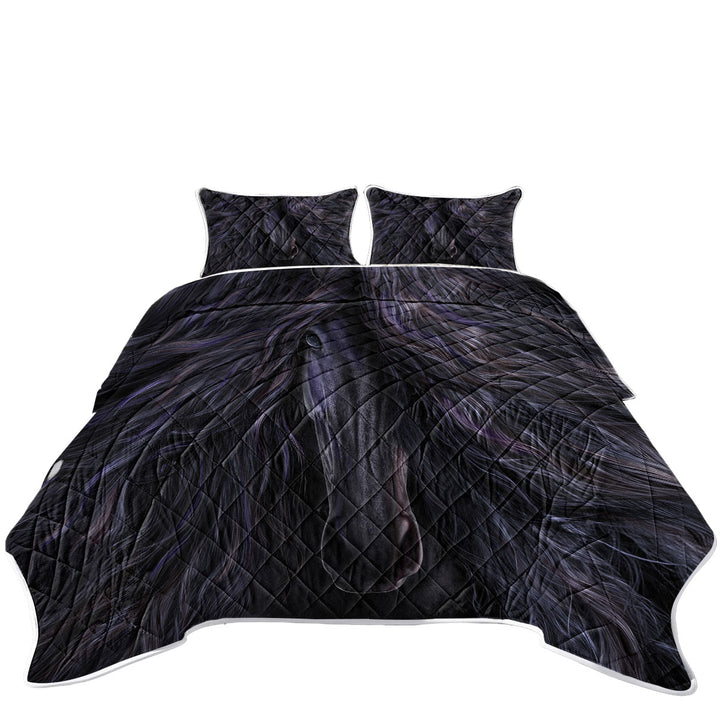 Quilts with Black Magic Horse Fine Art