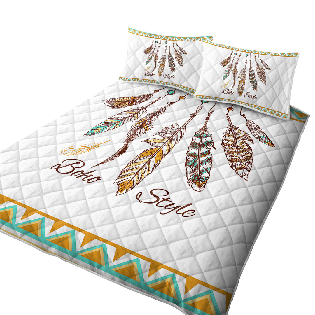 Quilts with Boho Style Feathers