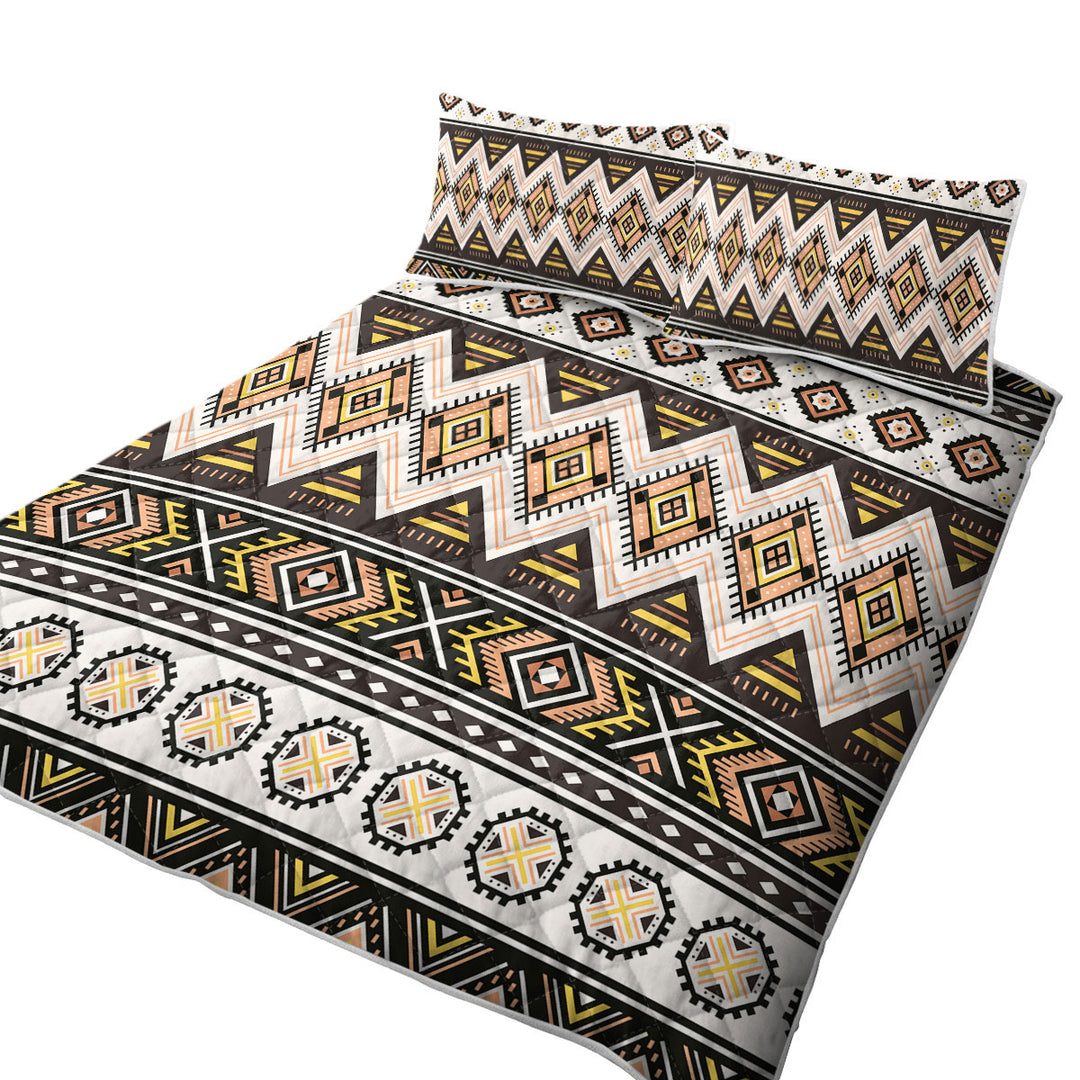 Quilts with Brown and Beige Aztec