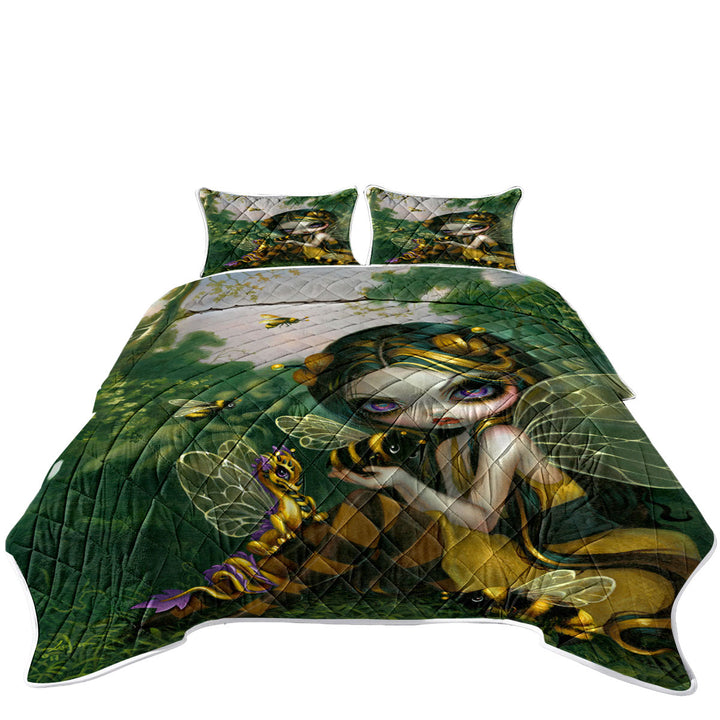 Quilts with Bumblebee Dragonling and Bee Fairy