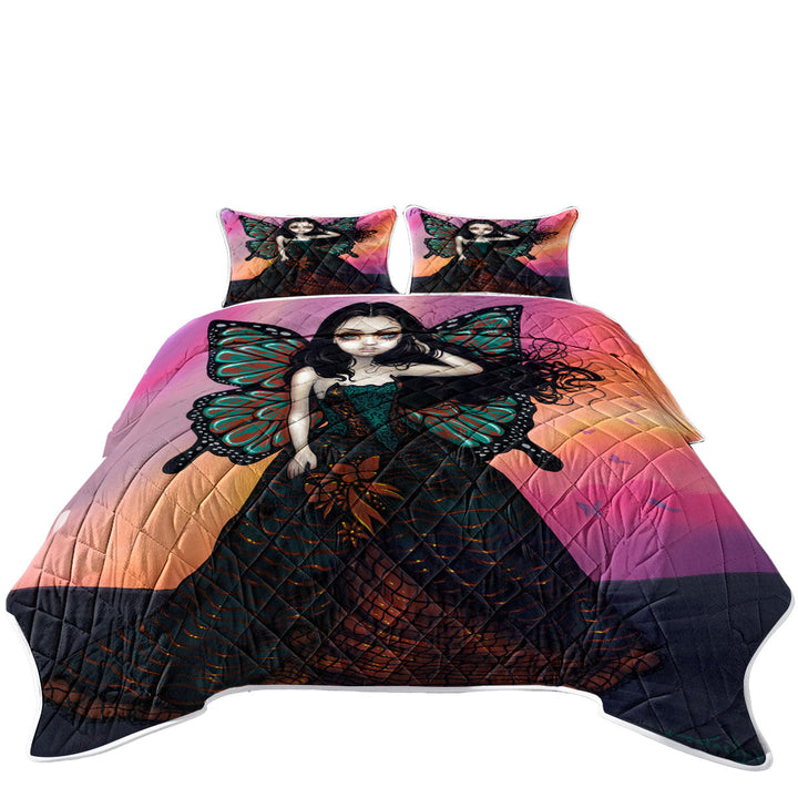 Quilts with Butterfly Sunset Fairy in a Glorious Dress