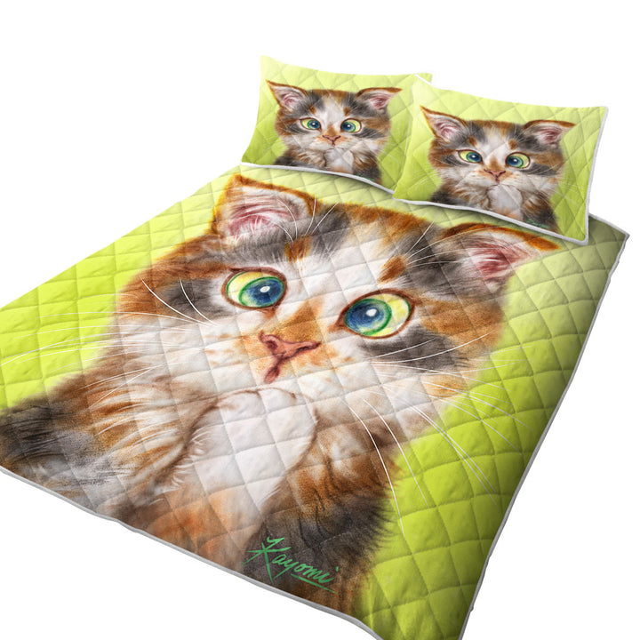Quilts with Cats Cute and Funny Faces Sweet Kitten