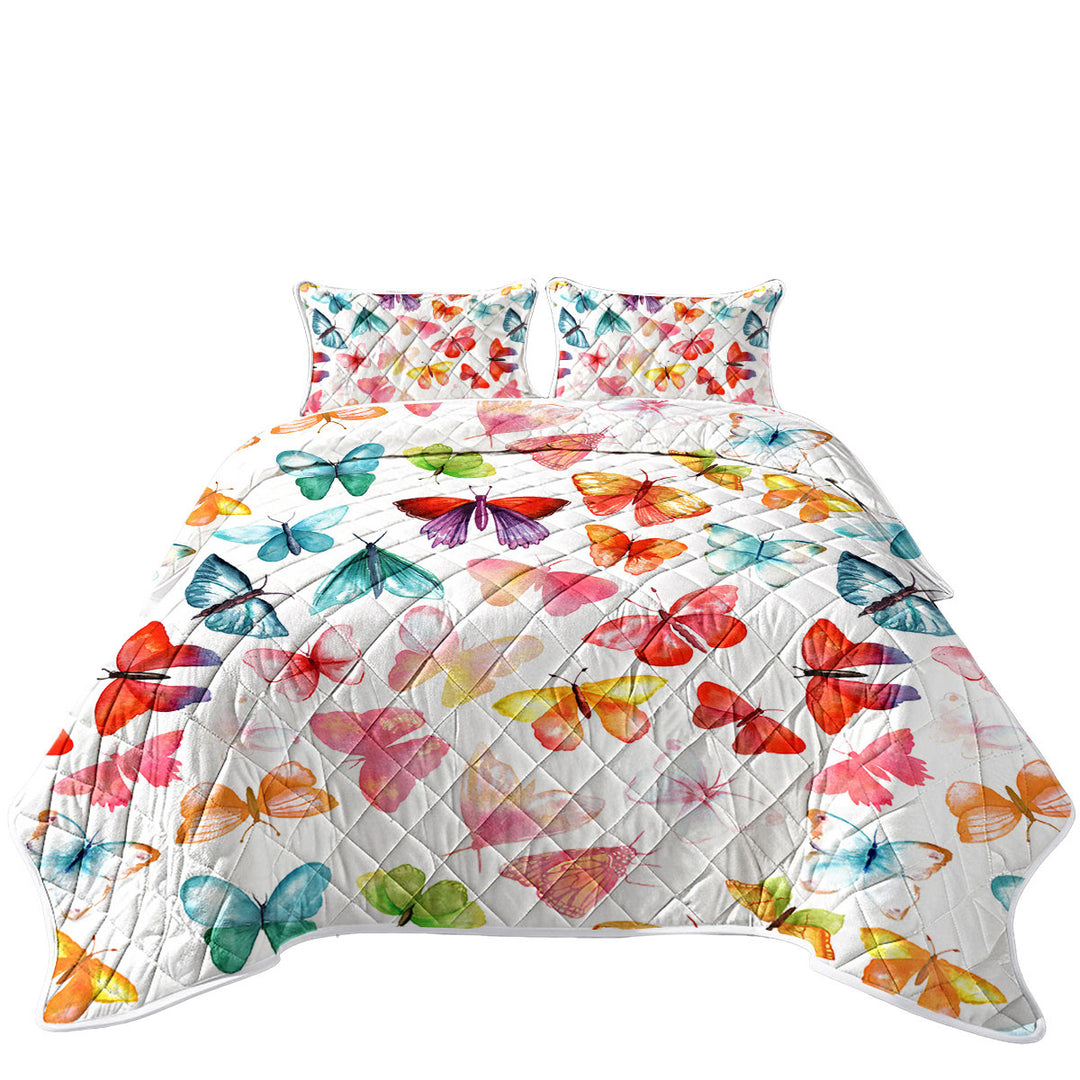 Quilts with Colorful Pastel Colors Butterflies