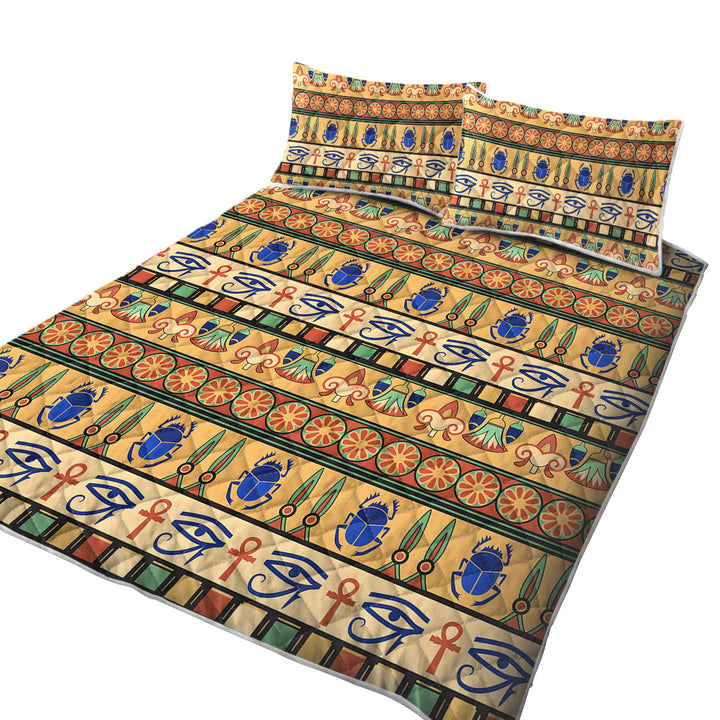 Quilts with Cool Egyptian Symbols Pattern