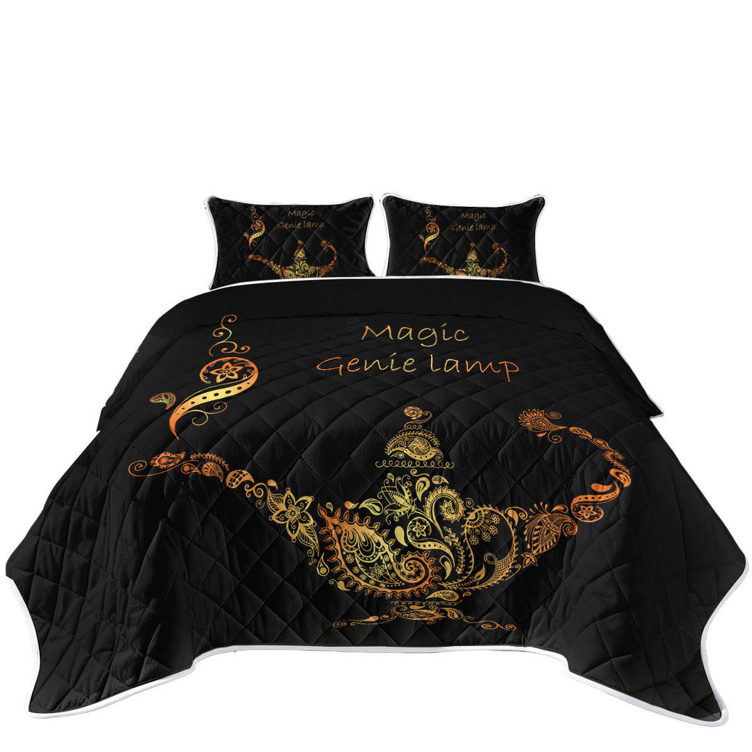 Quilts with Cool Golden Magical Genie Lamp