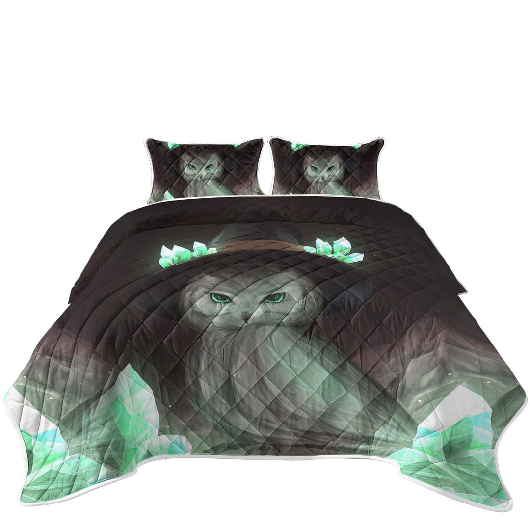 Quilts with Cool Green Crystal Owl Witch