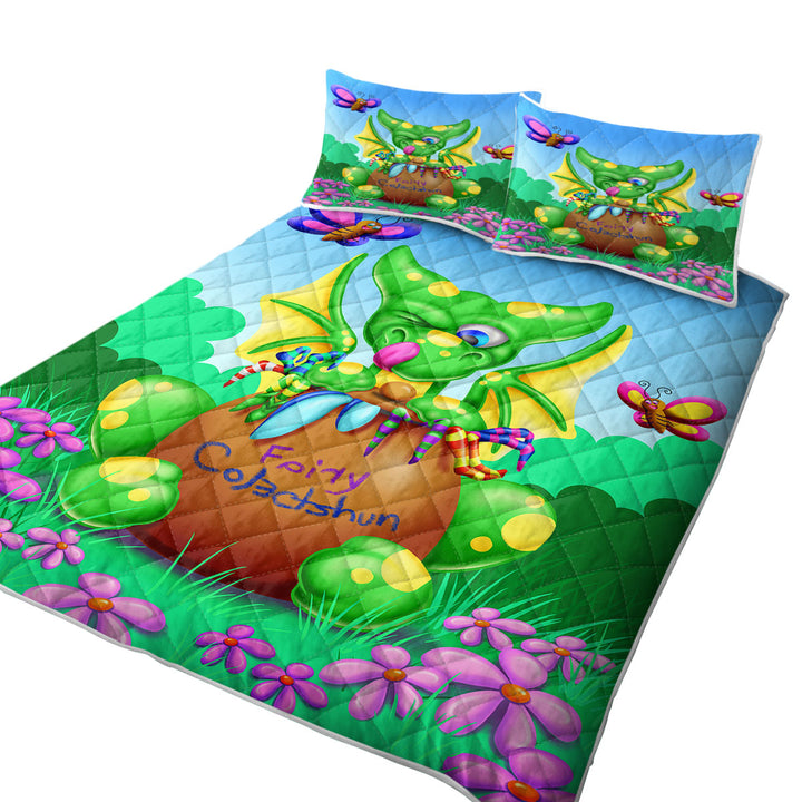 Quilts with Cute Dragon and Butterfly for Children