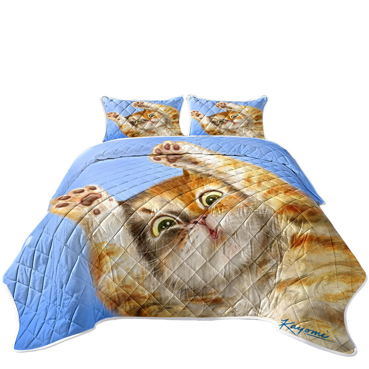 Quilts with Cute Kittens Designs Paws Up Cat