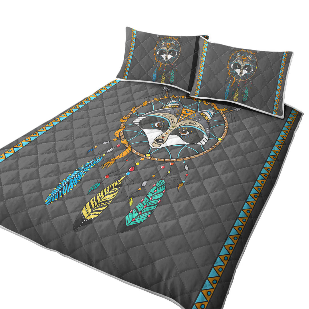 Quilts with Cute Native Raccoon Dream Catcher for Kids