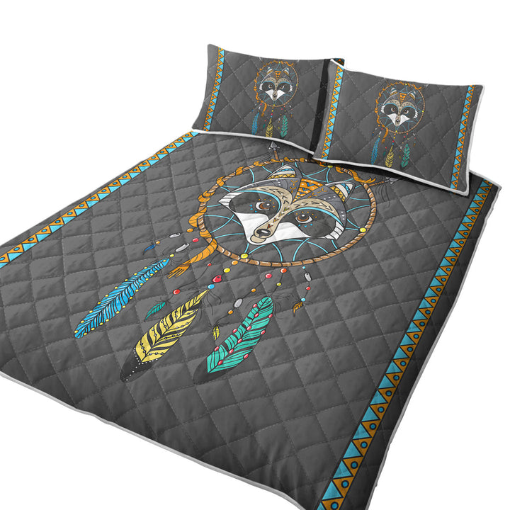 Quilts with Cute Native Raccoon Dream Catcher for Kids